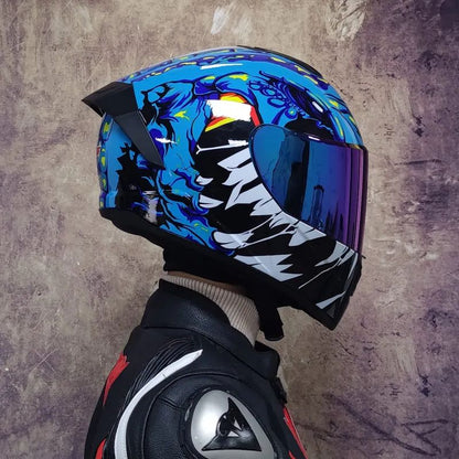 Full Face Racing Helmet Winter Warm Double Visor Motorcycle Helmet For Sports  Commuting 2