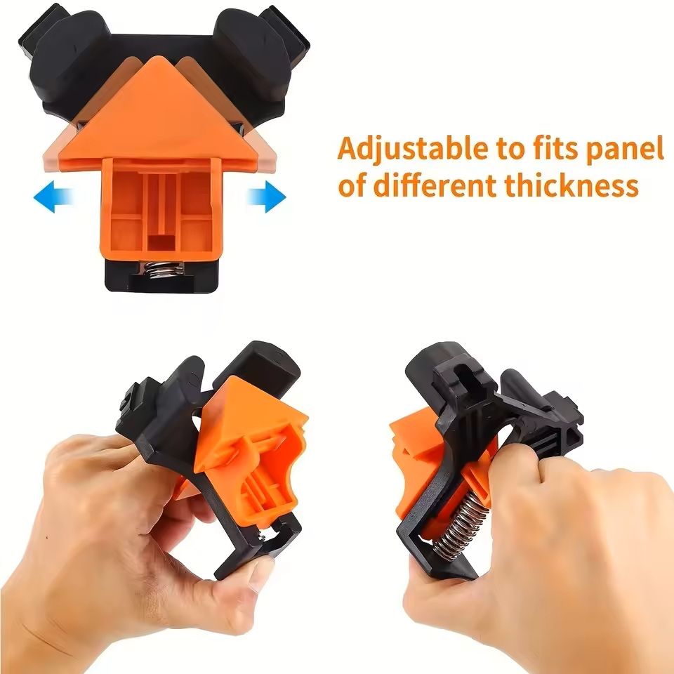 2pcs 90 Degree Corner Clamps For Woodworking Spring Loaded Quick Frame Assembly Tool For Cabinets A 4