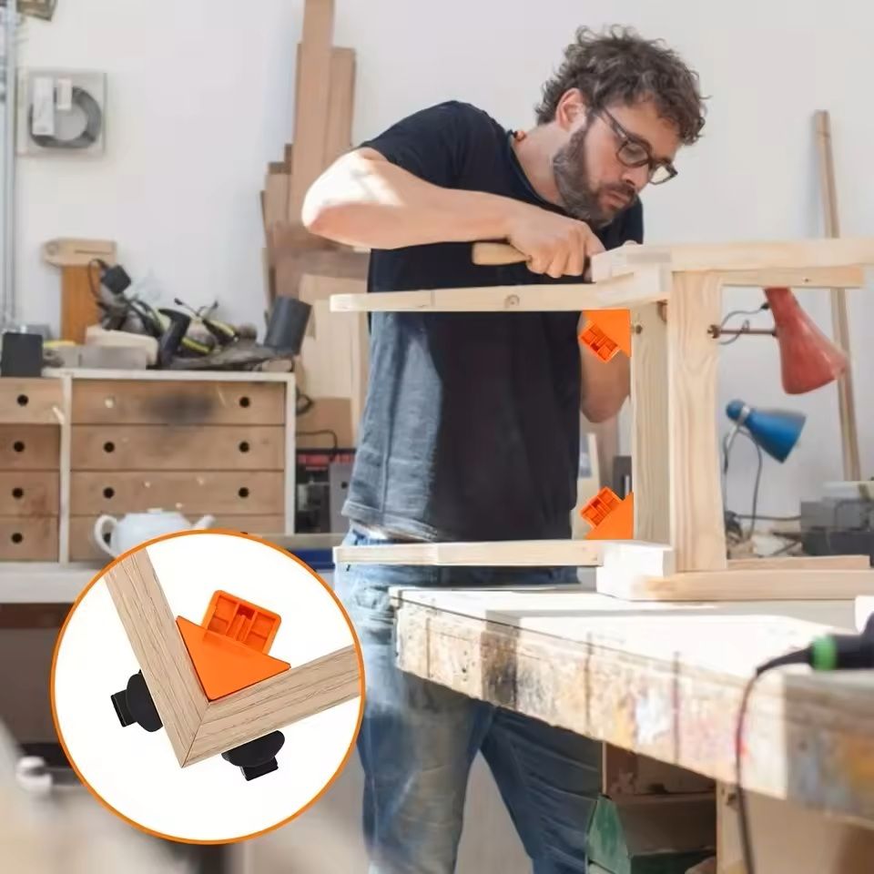 2pcs 90 Degree Corner Clamps For Woodworking Spring Loaded Quick Frame Assembly Tool For Cabinets A 5