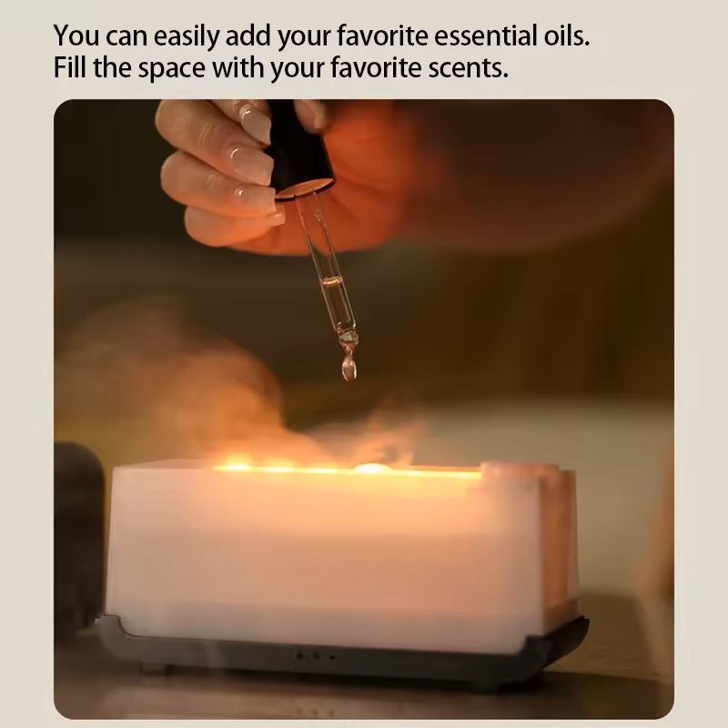 Mini Flame Aroma Diffuser Air Humidifier Cool Mist Ultrasonic LED Oil Diffuser For Home Or Office 2