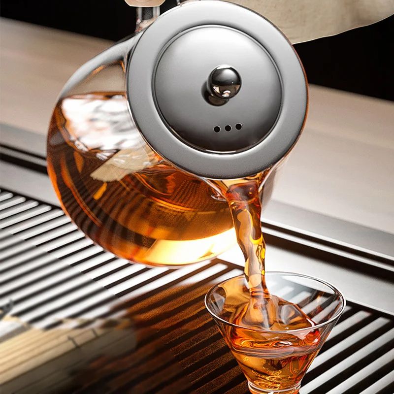 Glass Teapot With Stainless Steel Infuser Heat Resistant Kung Fu Teaware For Puer Oolong  Herbal Fl 4