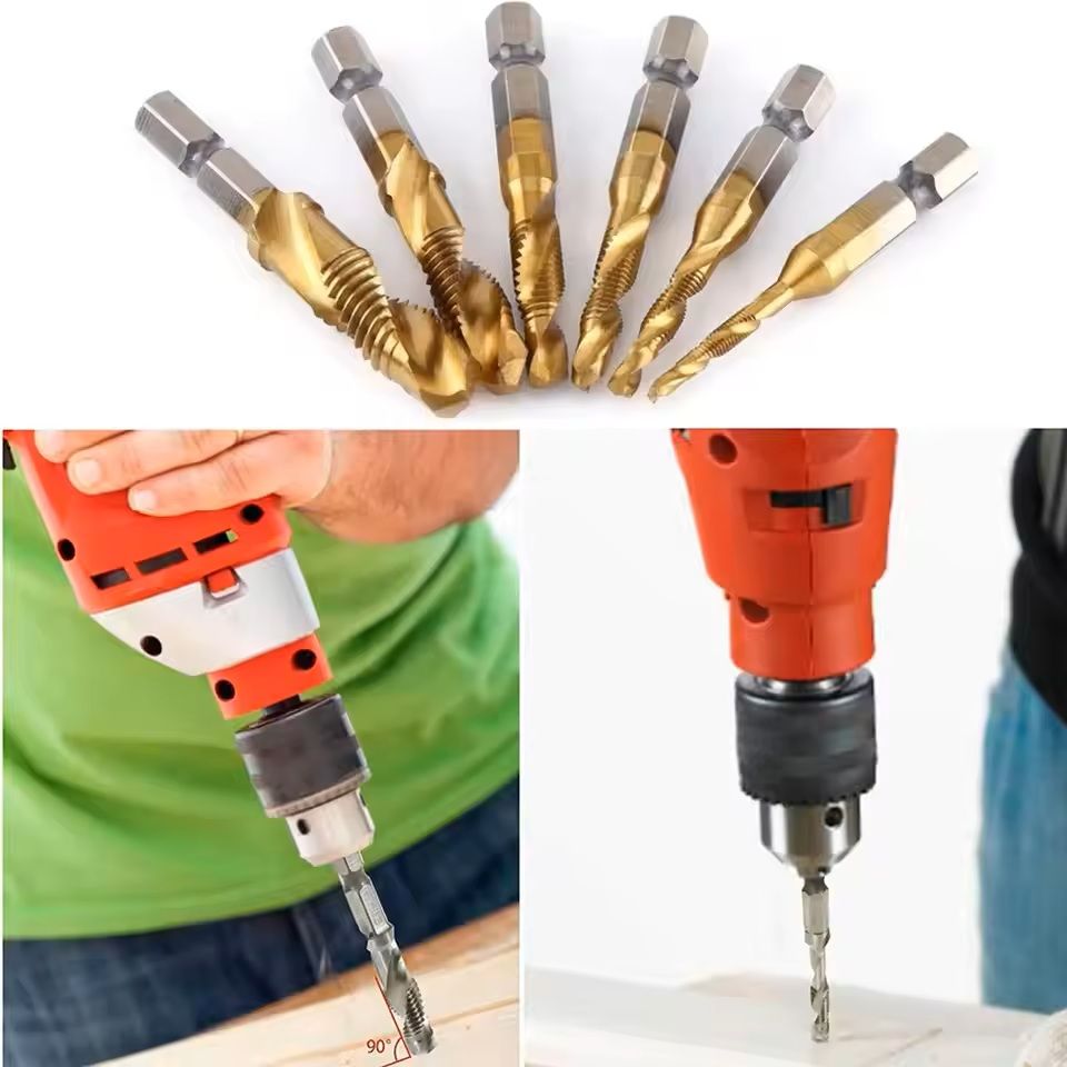 Hex Shank Titanium Drill And Tap Bit Set Metric Thread Cutter For Metal And Wood M3 To M10 5