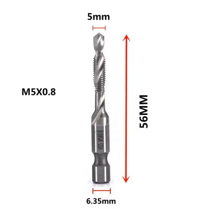 Hex Shank Titanium Drill And Tap Bit Set Metric Thread Cutter For Metal And Wood M3 To M10 15