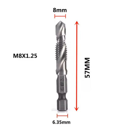 Hex Shank Titanium Drill And Tap Bit Set Metric Thread Cutter For Metal And Wood M3 To M10 17