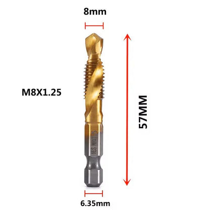 Hex Shank Titanium Drill And Tap Bit Set Metric Thread Cutter For Metal And Wood M3 To M10 9