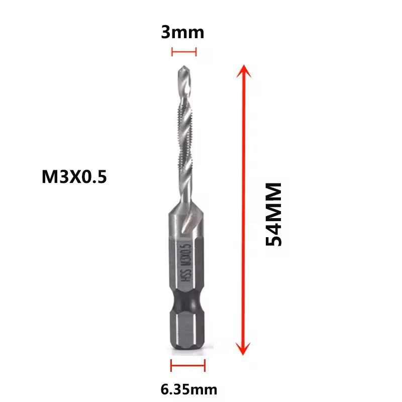 Hex Shank Titanium Drill And Tap Bit Set Metric Thread Cutter For Metal And Wood M3 To M10 13
