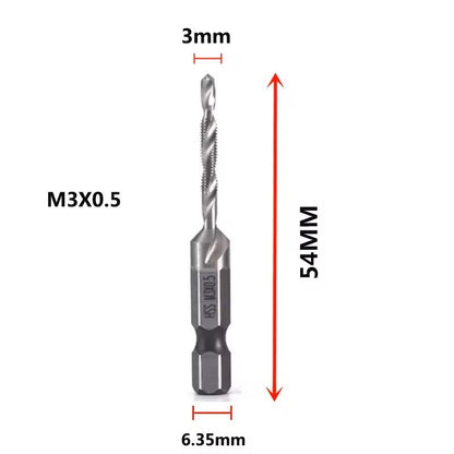 Hex Shank Titanium Drill And Tap Bit Set Metric Thread Cutter For Metal And Wood M3 To M10 13