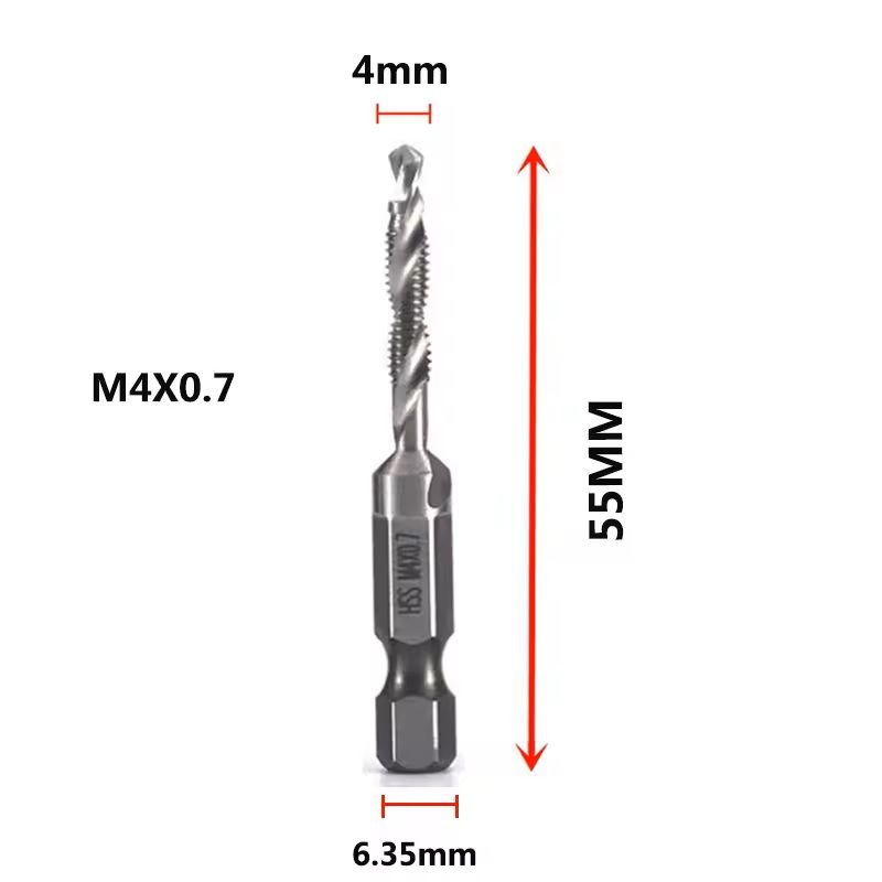 Hex Shank Titanium Drill And Tap Bit Set Metric Thread Cutter For Metal And Wood M3 To M10 14
