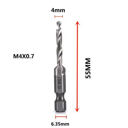 Hex Shank Titanium Drill And Tap Bit Set Metric Thread Cutter For Metal And Wood M3 To M10 14
