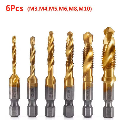 Hex Shank Titanium Drill And Tap Bit Set Metric Thread Cutter For Metal And Wood M3 To M10 22