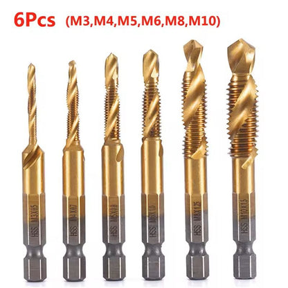 Hex Shank Titanium Drill And Tap Bit Set Metric Thread Cutter For Metal And Wood M3 To M10 23