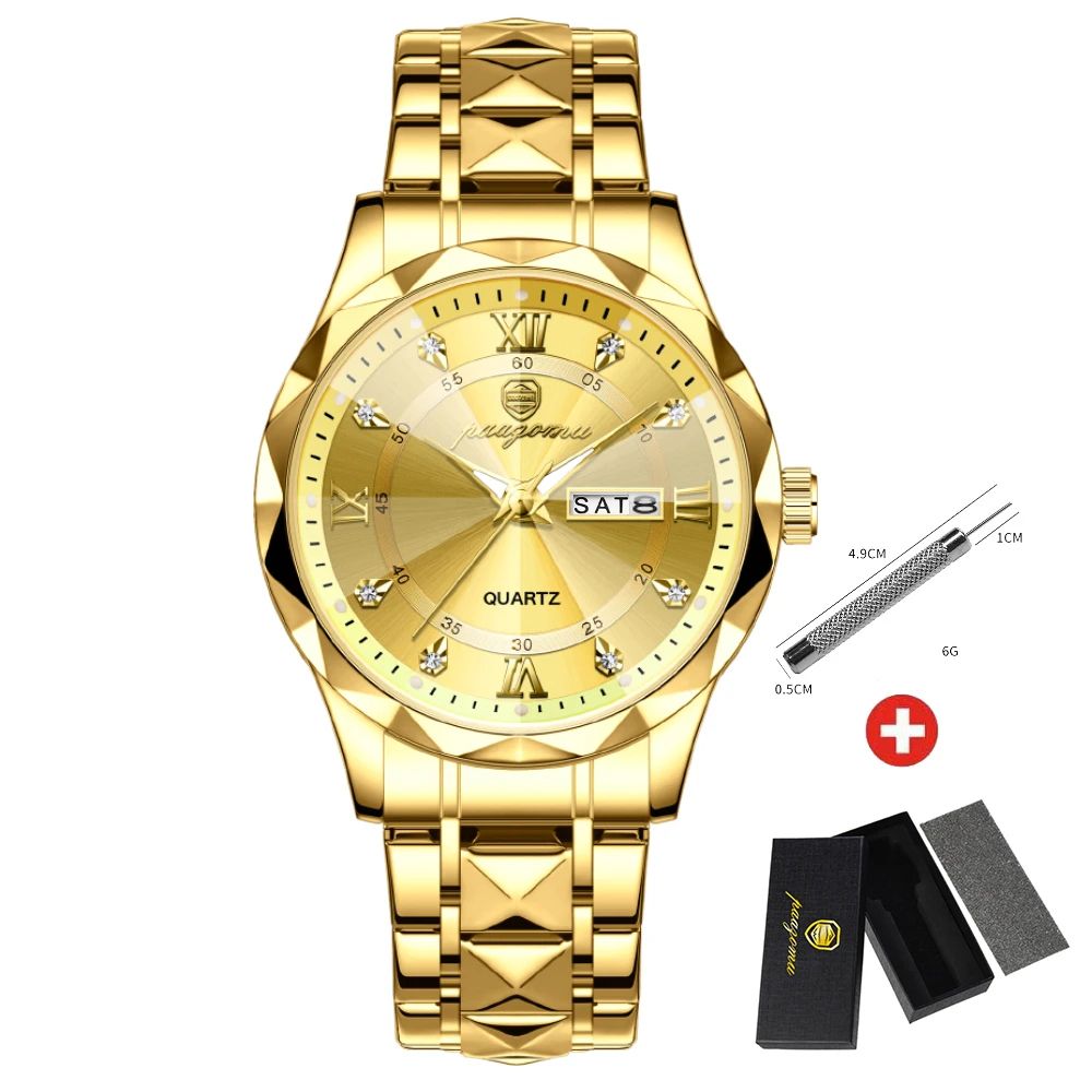 Luxury Men Watches Top Brand Business Waterproof Quartz Wristwatch With Luminous Date  Week Gift Bo 3