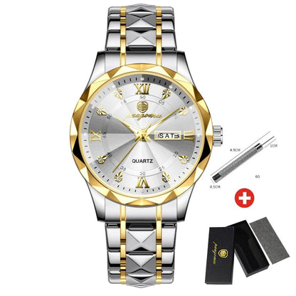 Luxury Men Watches Top Brand Business Waterproof Quartz Wristwatch With Luminous Date  Week Gift Bo 1