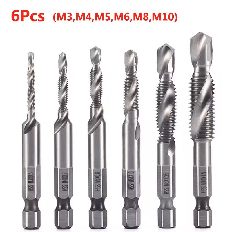 Hex Shank Titanium Drill And Tap Bit Set Metric Thread Cutter For Metal And Wood M3 To M10 26