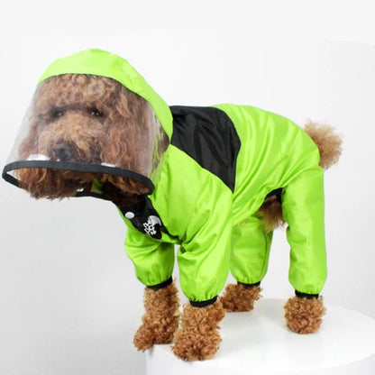 Waterproof Dog Raincoat  Pet Jumpsuit With Dog Face Design WaterResistant Dog Jacket For Small  Med 5