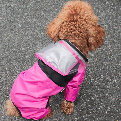 Waterproof Dog Raincoat  Pet Jumpsuit With Dog Face Design WaterResistant Dog Jacket For Small  Med 7