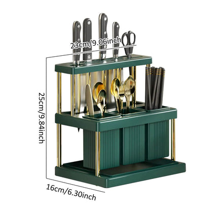 Kitchen Knife Holder Multi Function Cutter And Cutlery Drainer Rack Space Saving Utensil Organizer  3