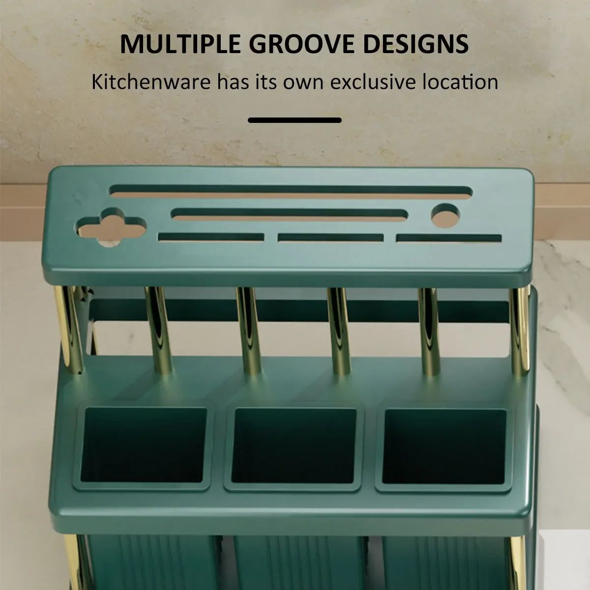 Kitchen Knife Holder Multi Function Cutter And Cutlery Drainer Rack Space Saving Utensil Organizer  4