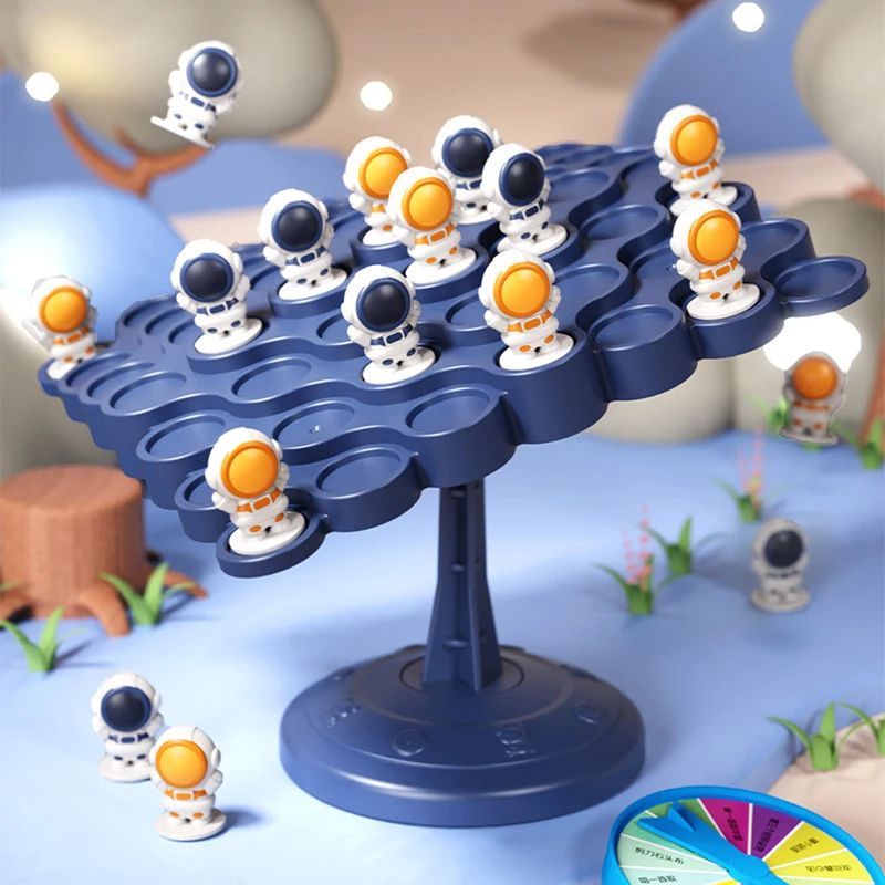 Kids Balance Tree Board Game Astronaut Frog Balance Board for Tabletop Party Fun Parent-Child Interactive Building Block