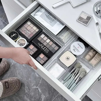 Unlimited Desk Drawer Organizers Set Clear Acrylic Plastic Bathroom Storage Bins Transparent Makeup 1