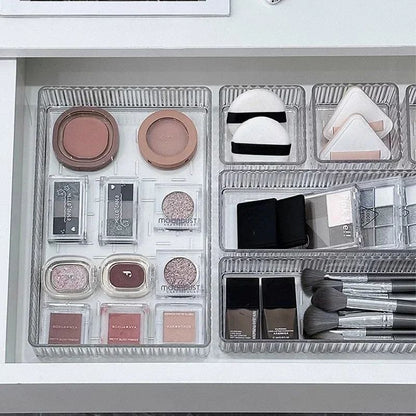 Unlimited Desk Drawer Organizers Set Clear Acrylic Plastic Bathroom Storage Bins Transparent Makeup 4
