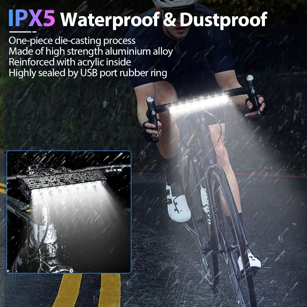 Waterproof NEWBOLER Lumen Bike Light USB Charging Bicycle Headlight For MTB  Road Cycling Front Lam 3