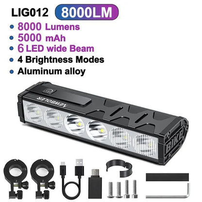 Waterproof NEWBOLER Lumen Bike Light USB Charging Bicycle Headlight For MTB  Road Cycling Front Lam 7
