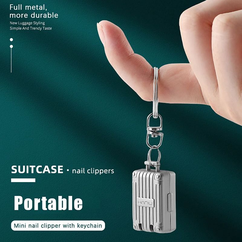 Portable Stainless Steel Nail Clippers Exquisite Foldable Nail Cutter With Keychain For Manicure Pe 3