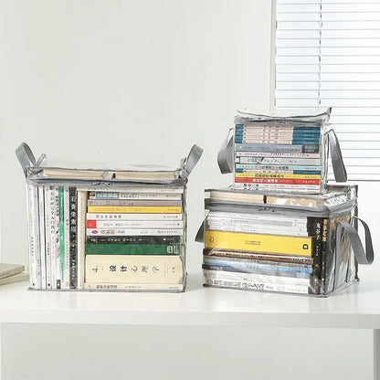 Foldable Transparent Waterproof Book Organizer Storage Box For Home School  Dorm 1