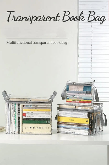Foldable Transparent Waterproof Book Organizer Storage Box For Home School  Dorm 3