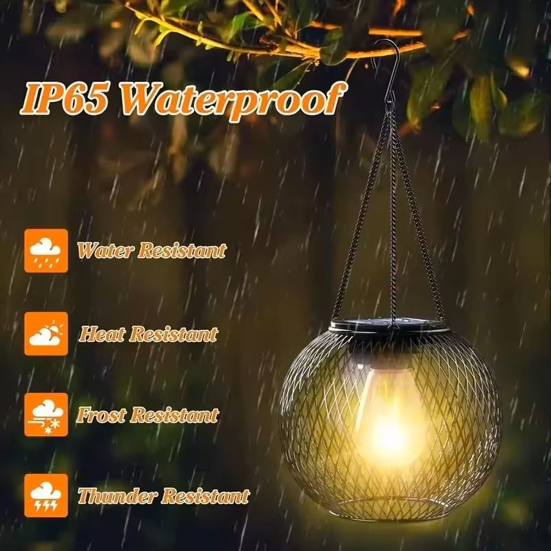 Outdoor Solar Hanging Lantern Waterproof Decorative Light For Garden Yard Or Patio 3
