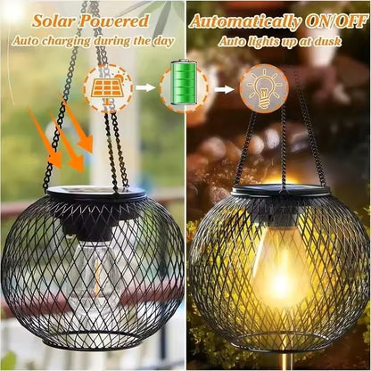 Outdoor Solar Hanging Lantern Waterproof Decorative Light For Garden Yard Or Patio 4