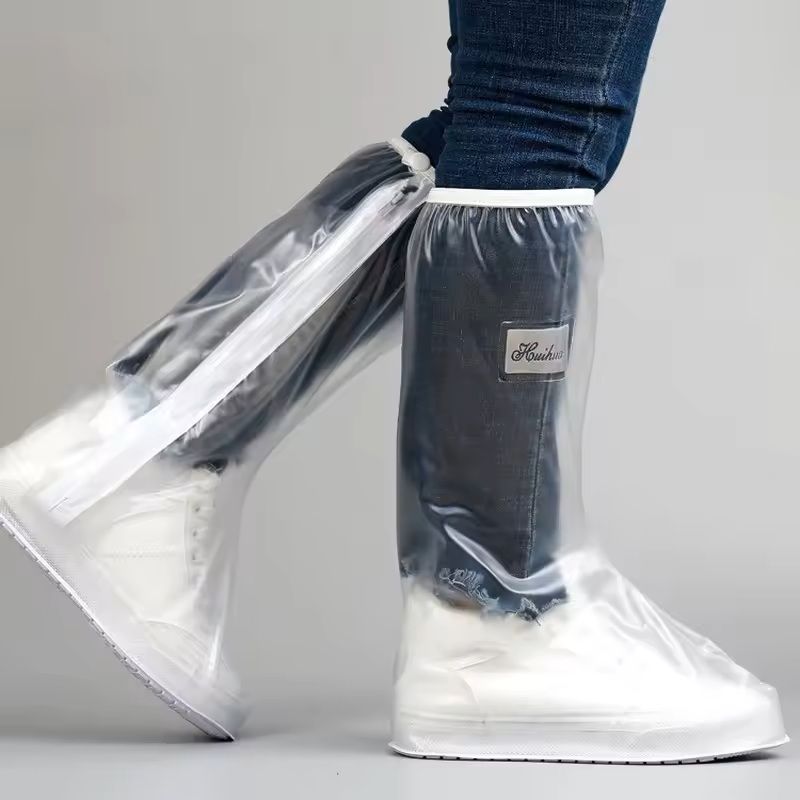 High Tube Waterproof Shoe Covers with Thick Sole for Men and Women Anti Slip Rain Boot Protectors