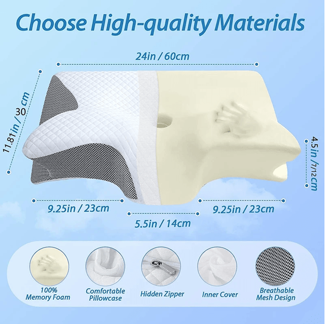 OrthoEase Memory Foam Cervical Pillow  2in1 Contour Neck Pillow For Pain Relief  Spinal Alignment 3