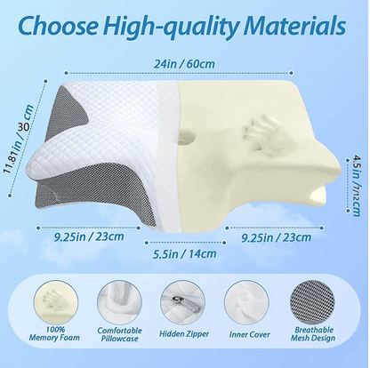 OrthoEase Memory Foam Cervical Pillow  2in1 Contour Neck Pillow For Pain Relief  Spinal Alignment 3