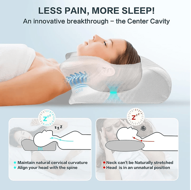 OrthoEase Memory Foam Cervical Pillow  2in1 Contour Neck Pillow For Pain Relief  Spinal Alignment 6