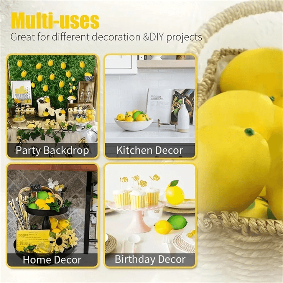 Realistic Artificial Lemons  20pcs Faux Yellow Fruit For Home  Event Decor 5