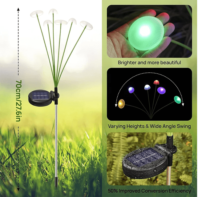 Solar Jellyfish Sway Lights  Waterproof LED Outdoor Pathway Decor For Garden  Patio 2