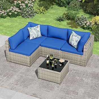 7Piece Outdoor Patio Furniture Set  AllWeather PE Rattan Sectional Sofa With Table 2