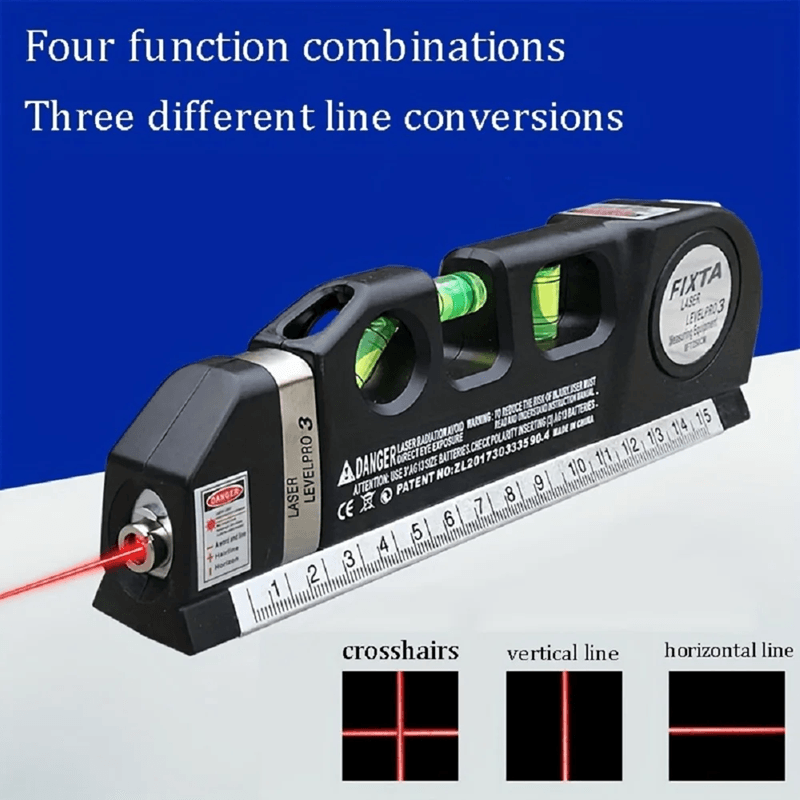 Multipurpose Laser Level Tool  Cross Line Level With 8Foot Measuring Tape For DIY  Home Projects 1