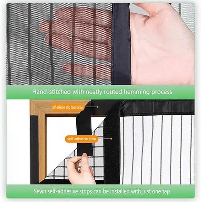 Magnetic Screen Door Curtain  HeavyDuty Mesh With HandsFree Closure For BugFree Ventilation 4