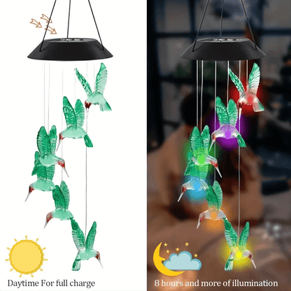 Solar ColorChanging Wind Chimes  LED Butterfly Dragonfly  Hummingbird Lights For Outdoor Garden 3