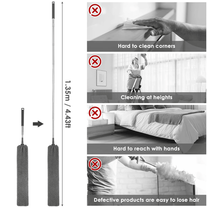 Flexible Microfiber Gap Duster  Long Flat Dust Cleaner For Under Sofa Bed  Furniture 4