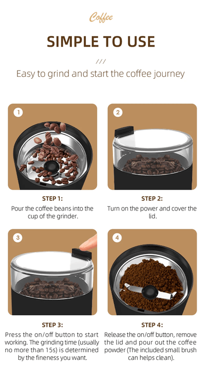 200W Precision Brew Electric Coffee Grinder  HighPower MultiUse Bean And Spice Mill 3