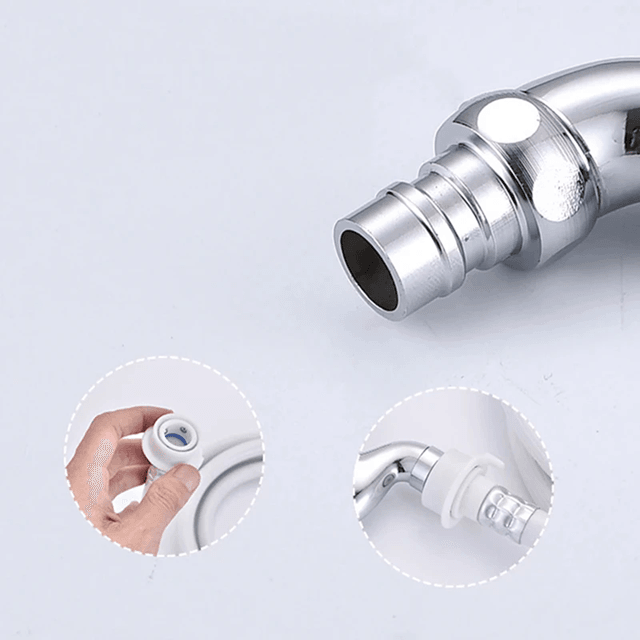 AquaFlow Stainless Steel Dual Outlet Faucet With Independent Controls For Bathroom And Bidet Use 4