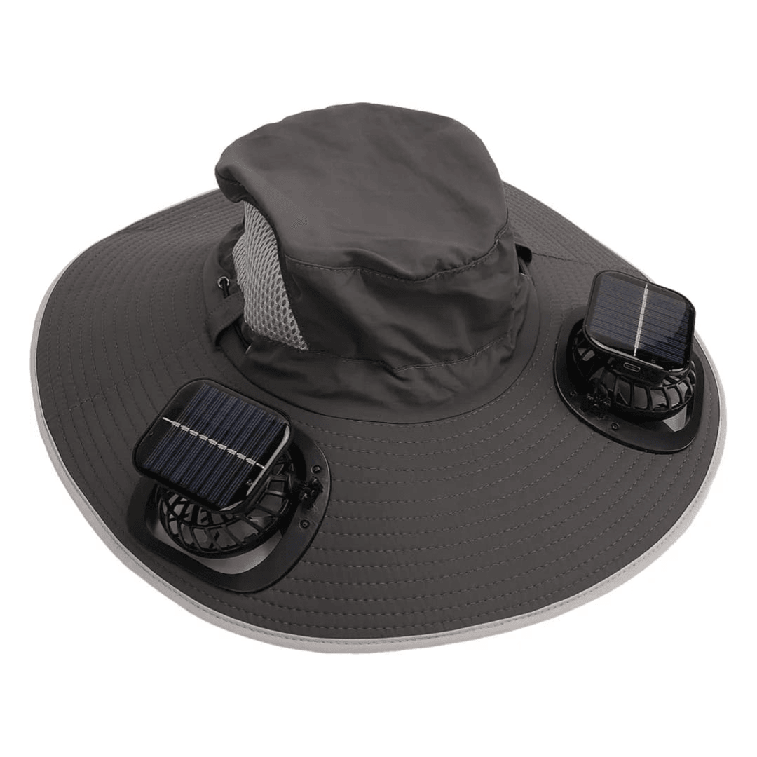 Outdoor Solar Wide Brimme Sun Hat With Fan 9