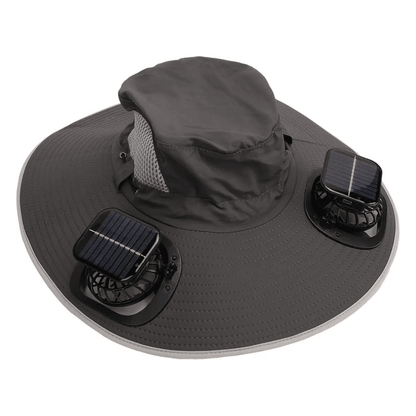 Outdoor Solar Wide Brimme Sun Hat With Fan 9