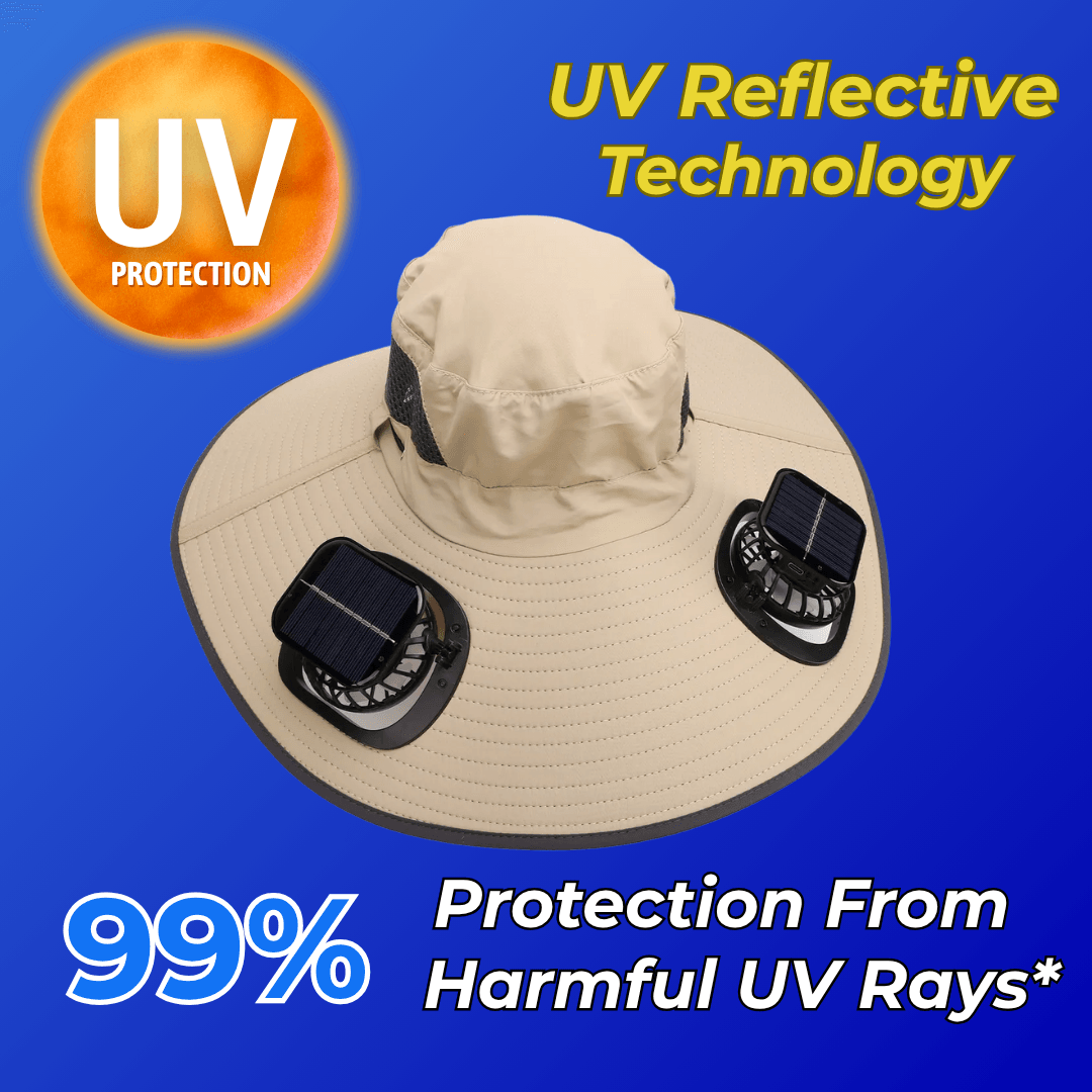 Outdoor Solar Wide Brimme Sun Hat With Fan 2