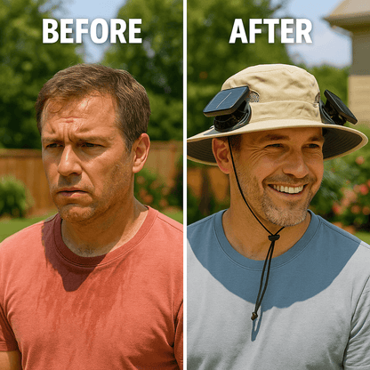 Outdoor Solar Wide Brimme Sun Hat With Fan 5