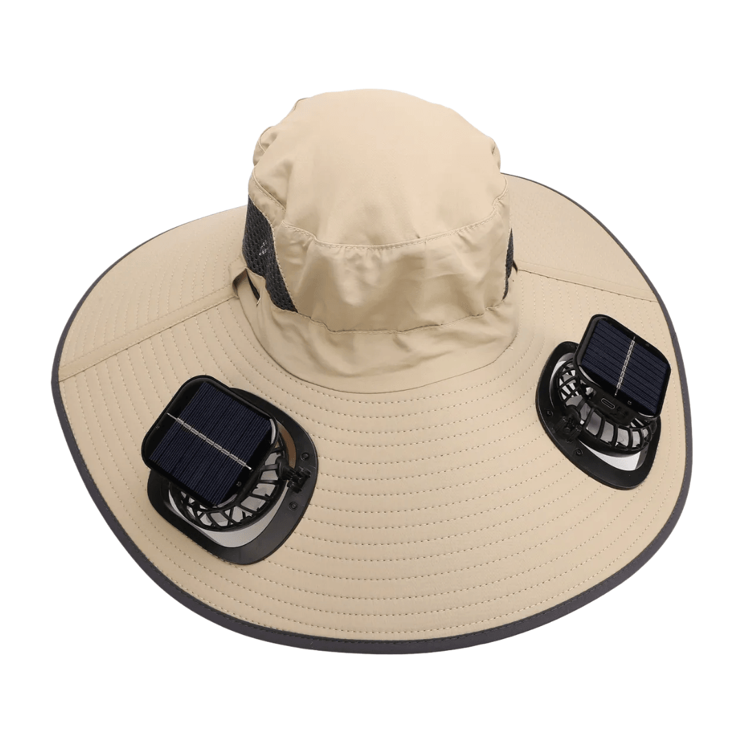 Outdoor Solar Wide Brimme Sun Hat With Fan 8